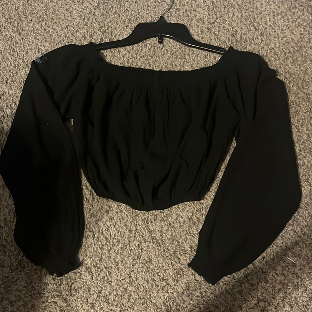Black off the shoulder summer top.